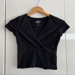 Hollister Black Wrap Baby Tee, Size Small